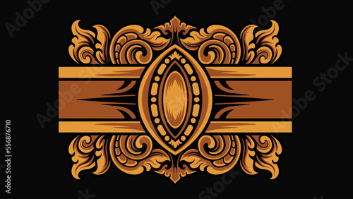 Beautiful carved decorative ornaments Vector design for elements, editable colors