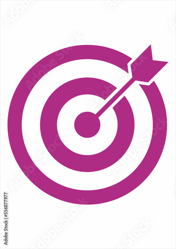 arrow icon that sticks right in the middle of the circle, can be used for sports logos, games, or it can also be used for businessmen achievement target logos