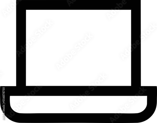 Computer icon symbol in a white background, black laptop icon symbol on the white background 