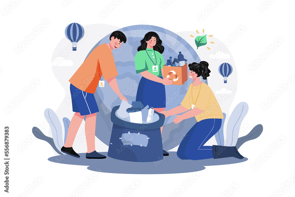 Eco-Volunteers Cleaning Garbage Eco-Volunteers Cleaning Garbage