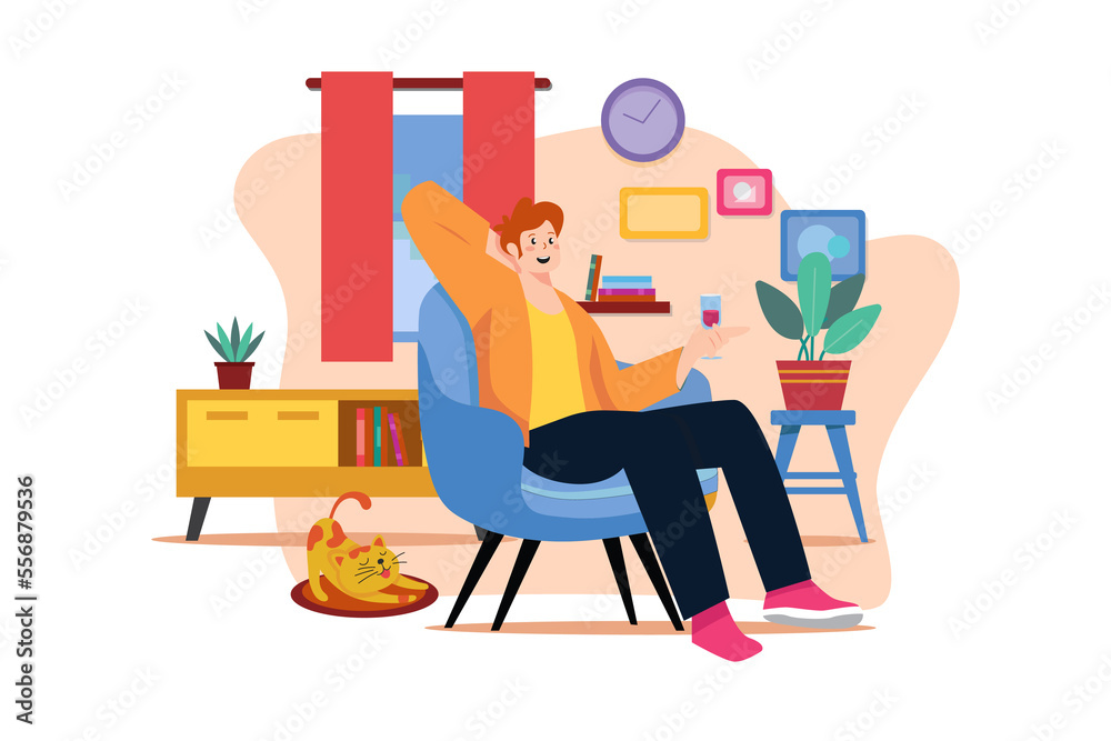 Mature Male Sit On Armchair Wineglass In Hand Mature Male Sit On Armchair Wineglass In Hand