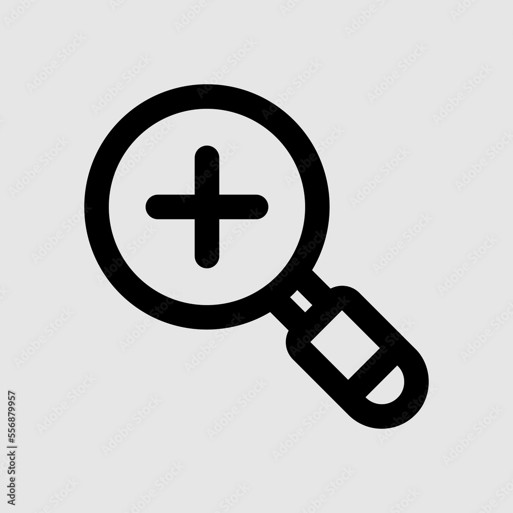 Fototapeta premium Zoom in icon in line style about user interface, use for website mobile app presentation