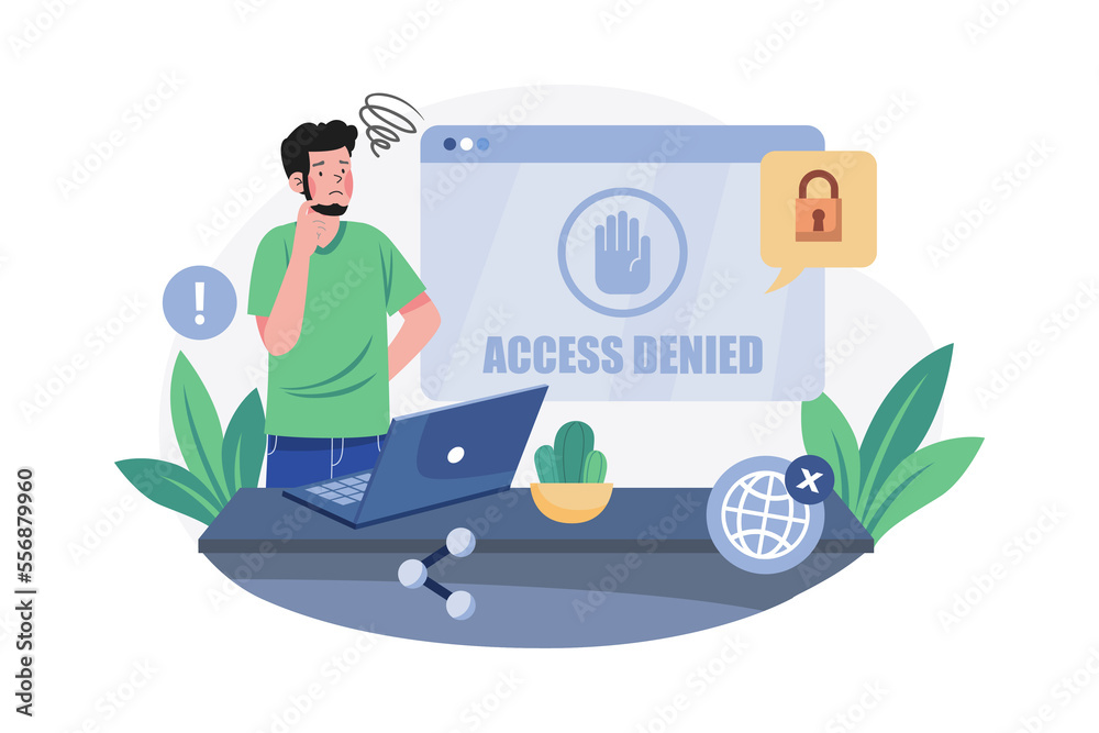 Fototapeta premium Access Denied Illustration concept on white background