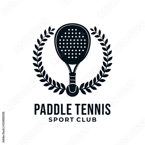 paddle tennis sport graphic template. paddle ball icon game tournament illustration.