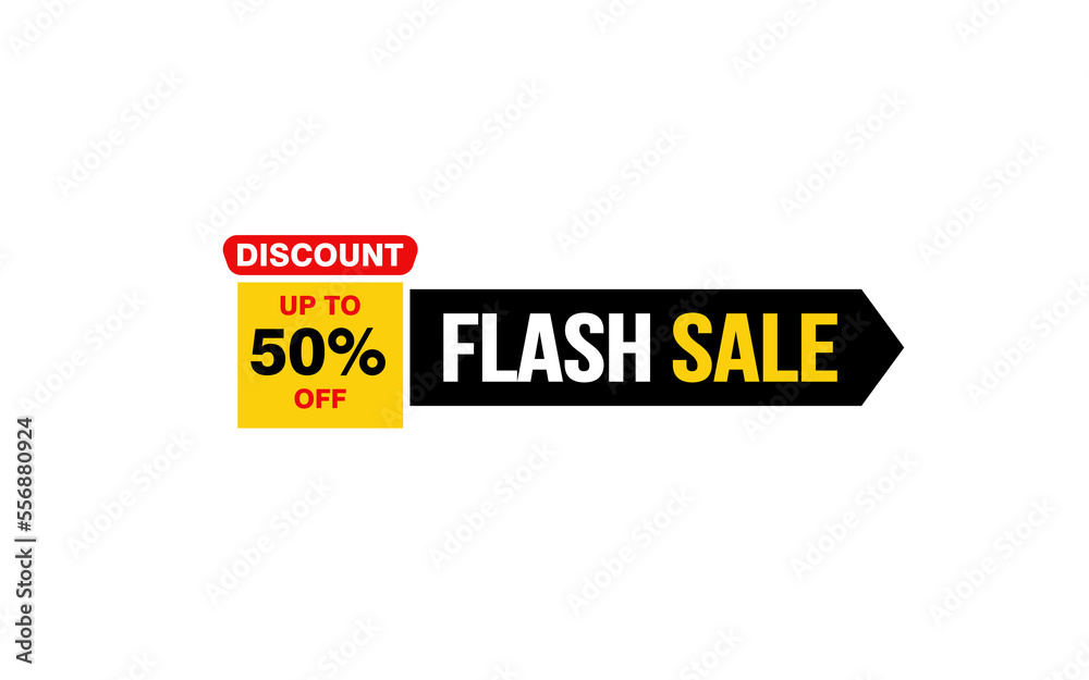 50 Percent FLASH SALE offer, clearance, promotion banner layout with sticker style.
50 Percent FLASH SALE offer, clearance, promotion banner layout with sticker style.