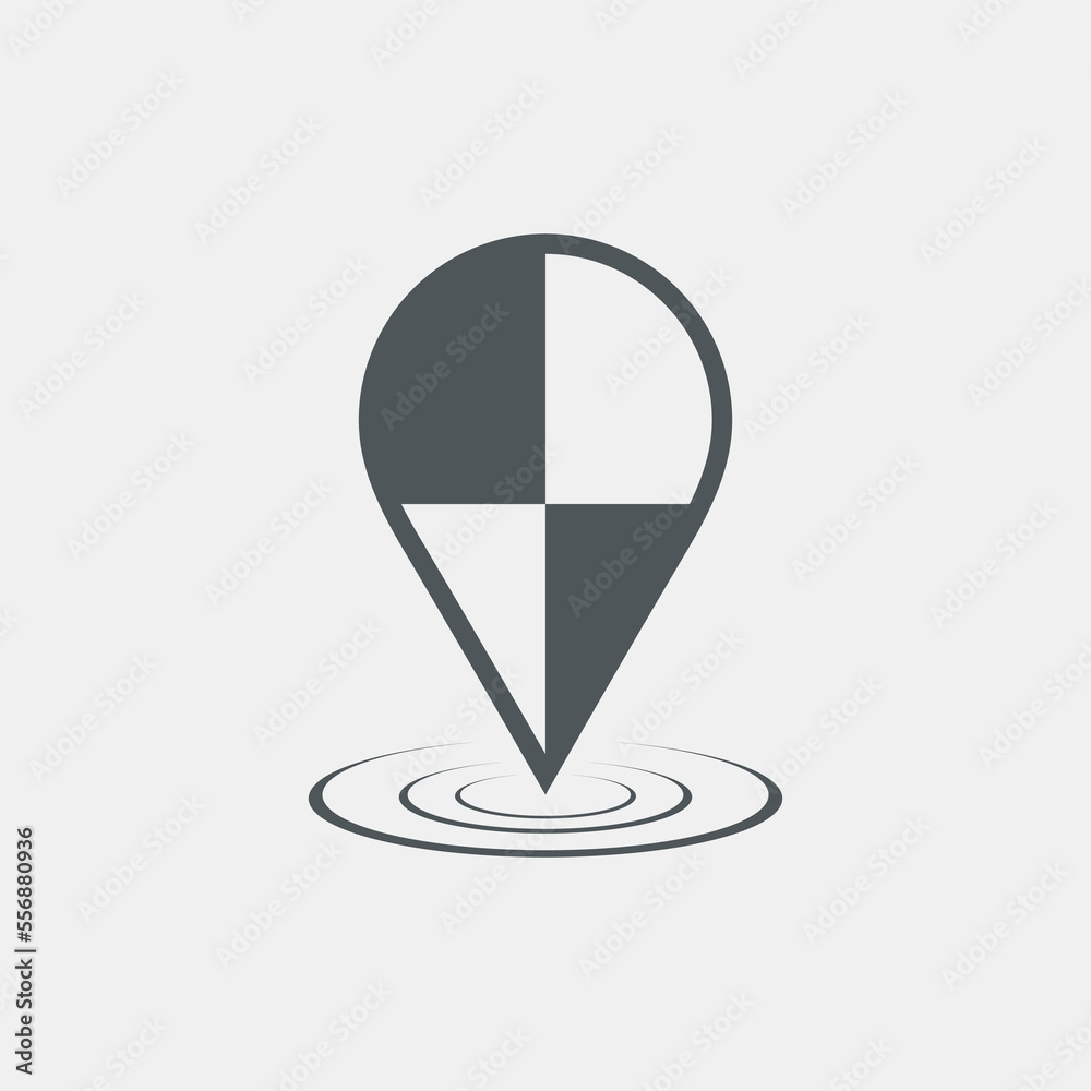 Map pin pointer Route Gps location icon Vector illustration cut