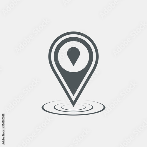 Map pin pointer Route Gps location icon Vector illustration cut