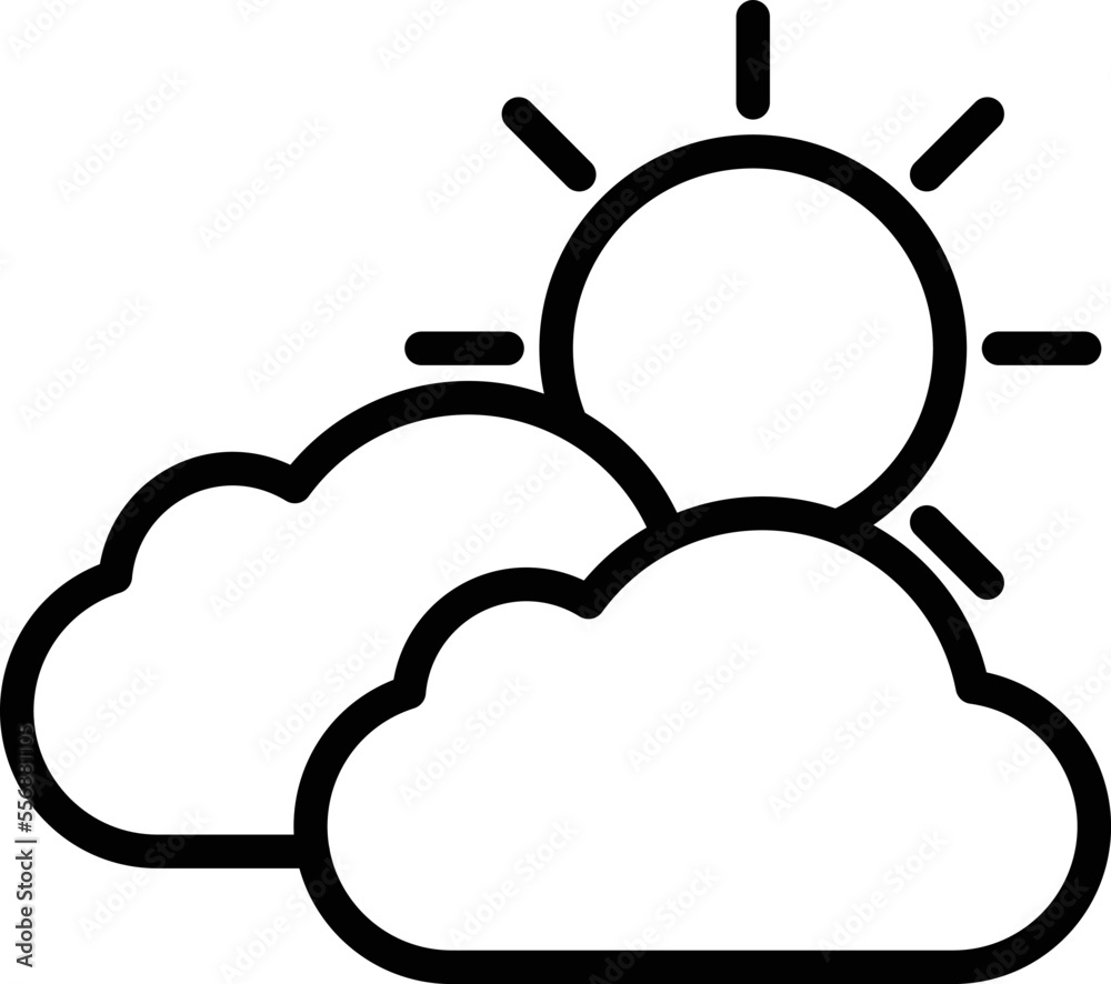 Cloud with Sun Vector Icon
Cloud with Sun Vector Icon
