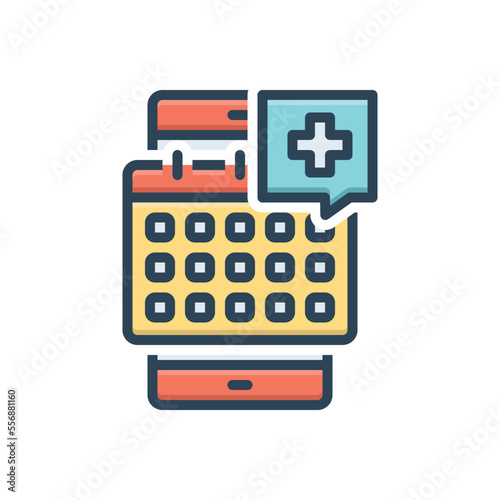 Color illustration icon for appointments