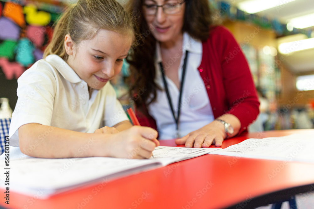 Teacher Helping Student Draw Teacher Helping Student Draw