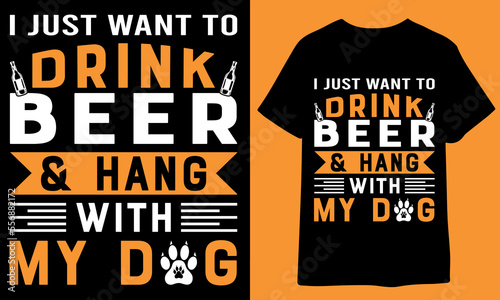 Tableau sur toile I just want to drink beer and hang with my dog