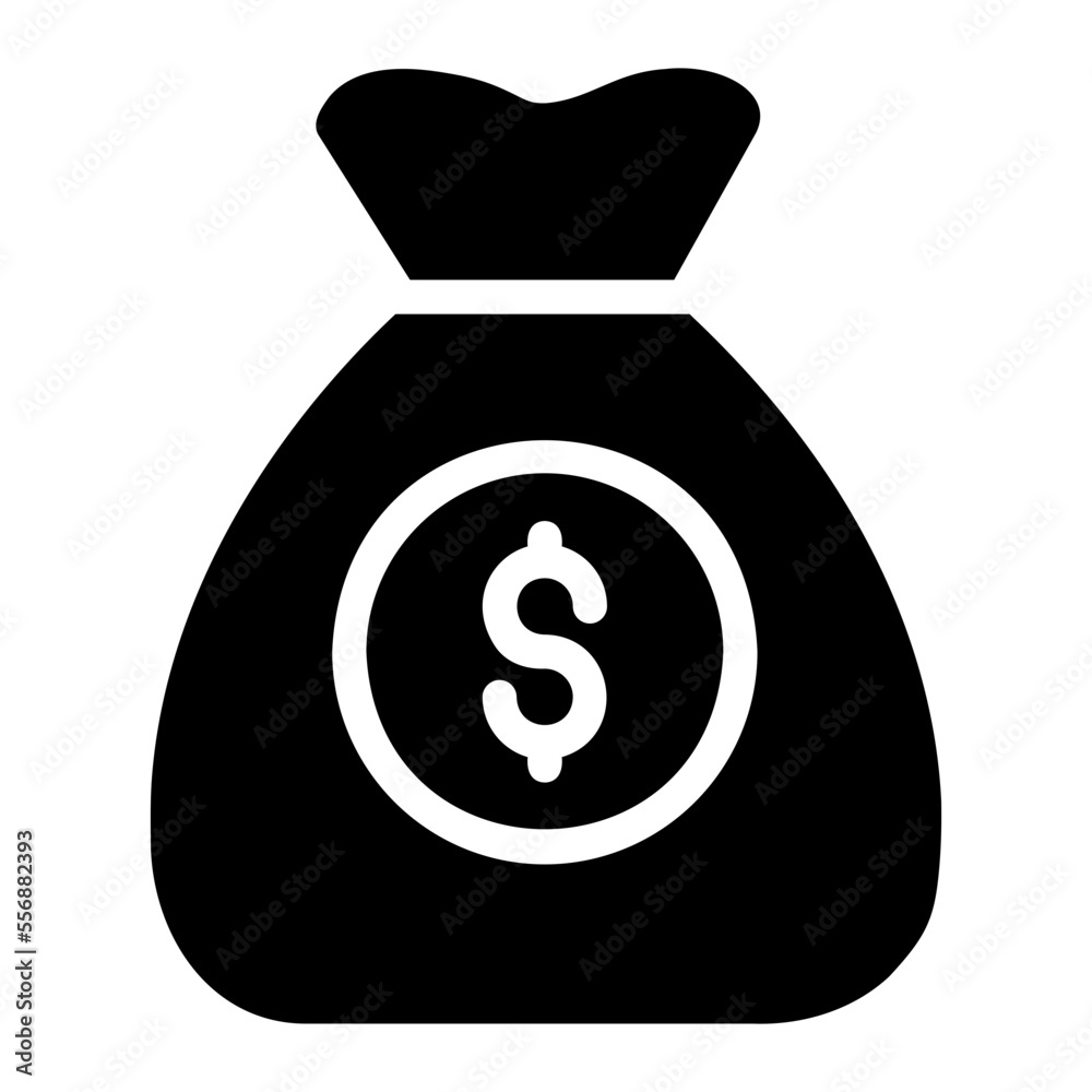 cash bag glyph icon cash bag glyph icon
