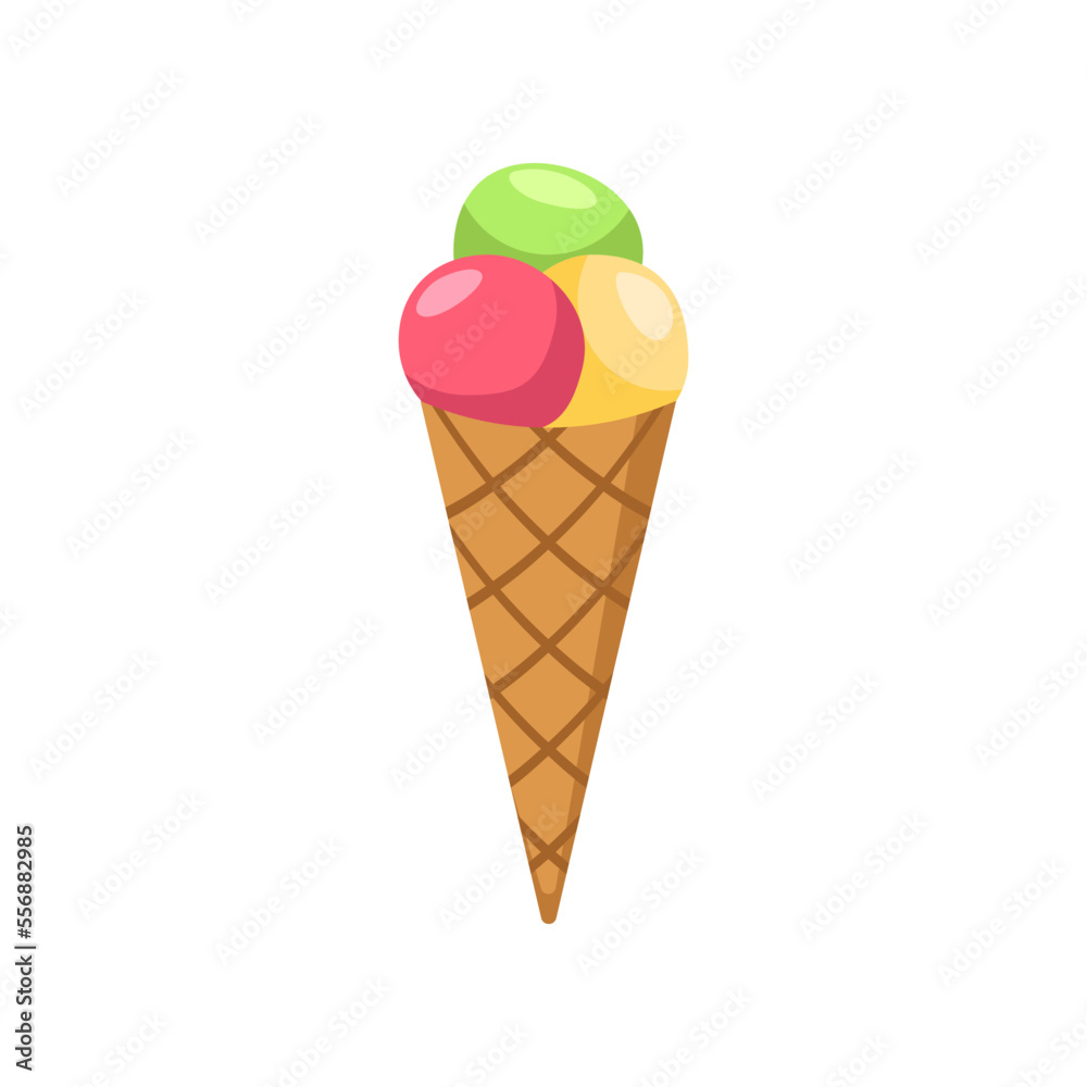Ice cream vector illustration. Drawing of ice cream. Summer holiday, decoration, nature, paradise, food concept for greeting card Ice cream vector illustration. Drawing of ice cream. Summer holiday, decoration, nature, paradise, food concept for greeting card