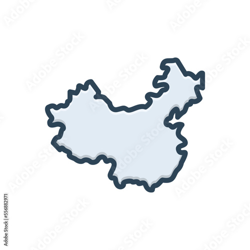 Color illustration icon for mainland