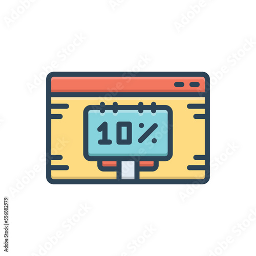 Color illustration icon for rebate 