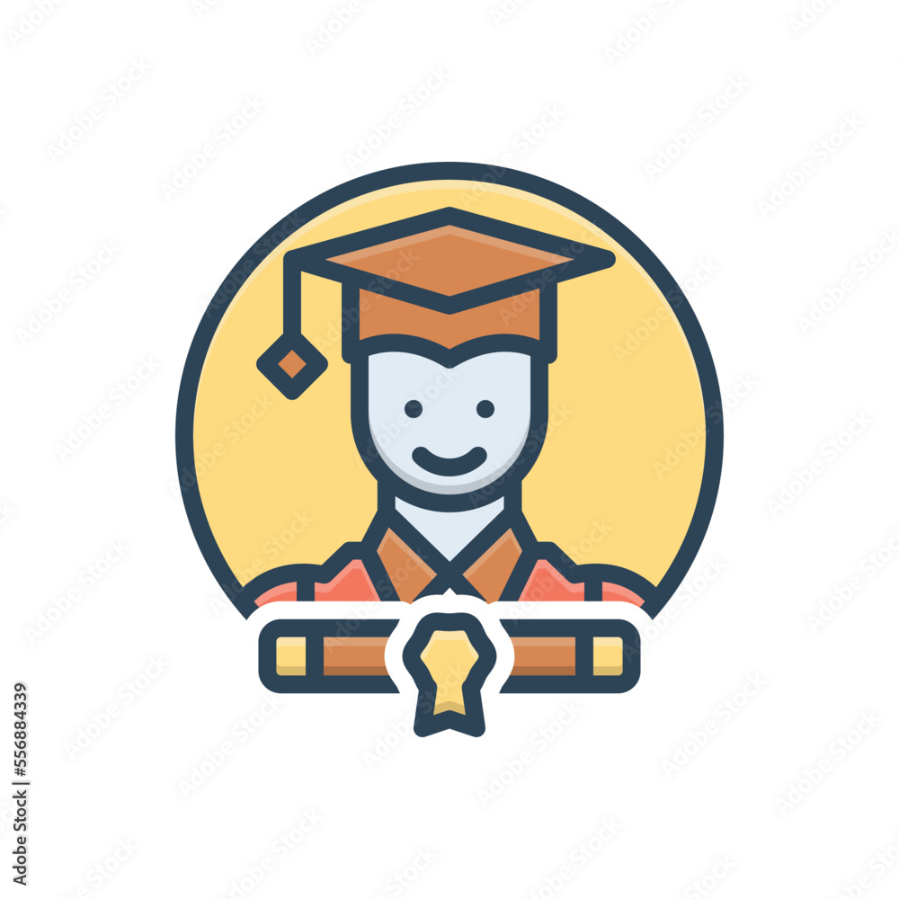 Color illustration icon for scholars