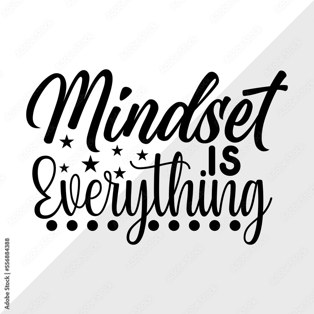 Mindset Is Everything SVG Cut File, Weights Svg, Gym Svg, Fitness Svg