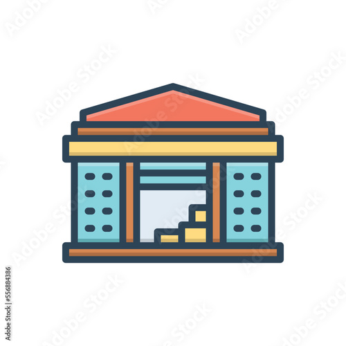 Color illustration icon for depot
