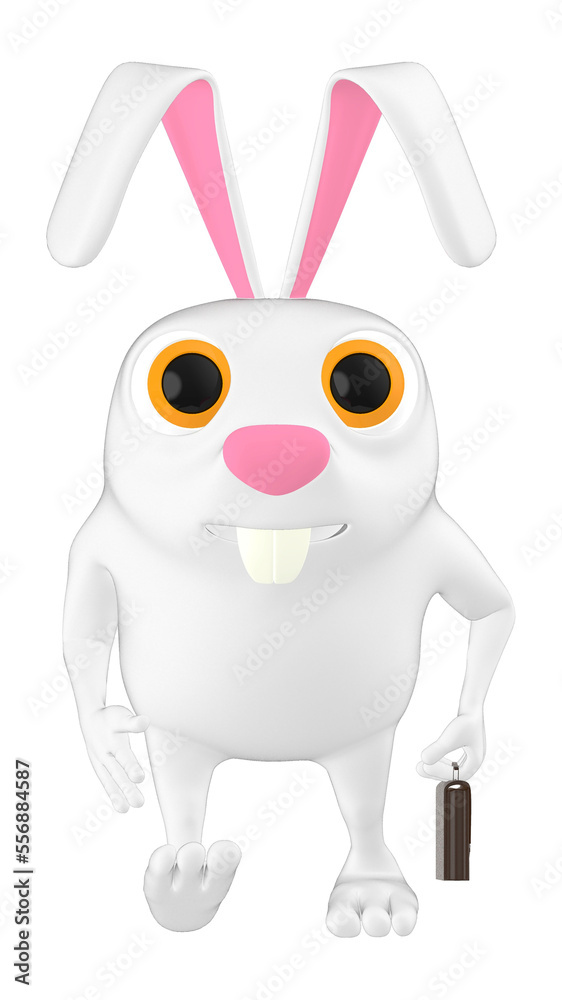 3d character,rabbit holding a briefcase , walking 3d character,rabbit holding a briefcase , walking