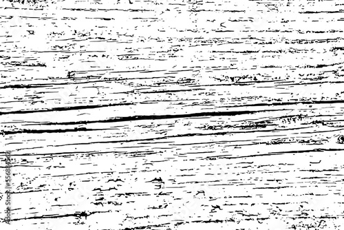Distressed wood texture. Black grainy texture on white background. Dust overlay textured. Grain noise particles. Rusted white effect. Grunge design elements. Vector illustration, EPS 10.