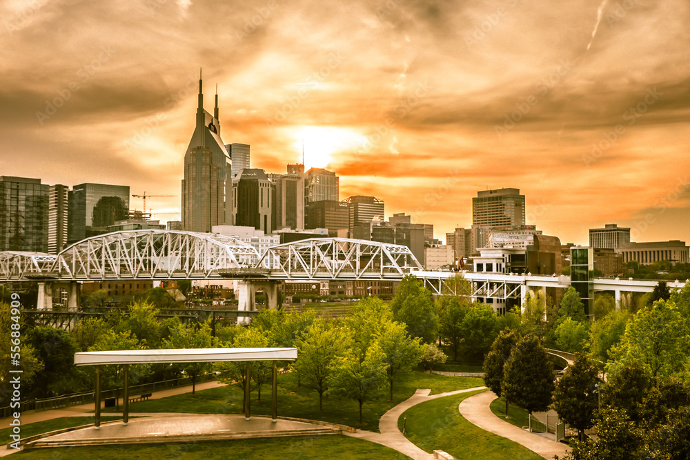Obraz premium downtown nashville tennessee cityscape skyline scenes