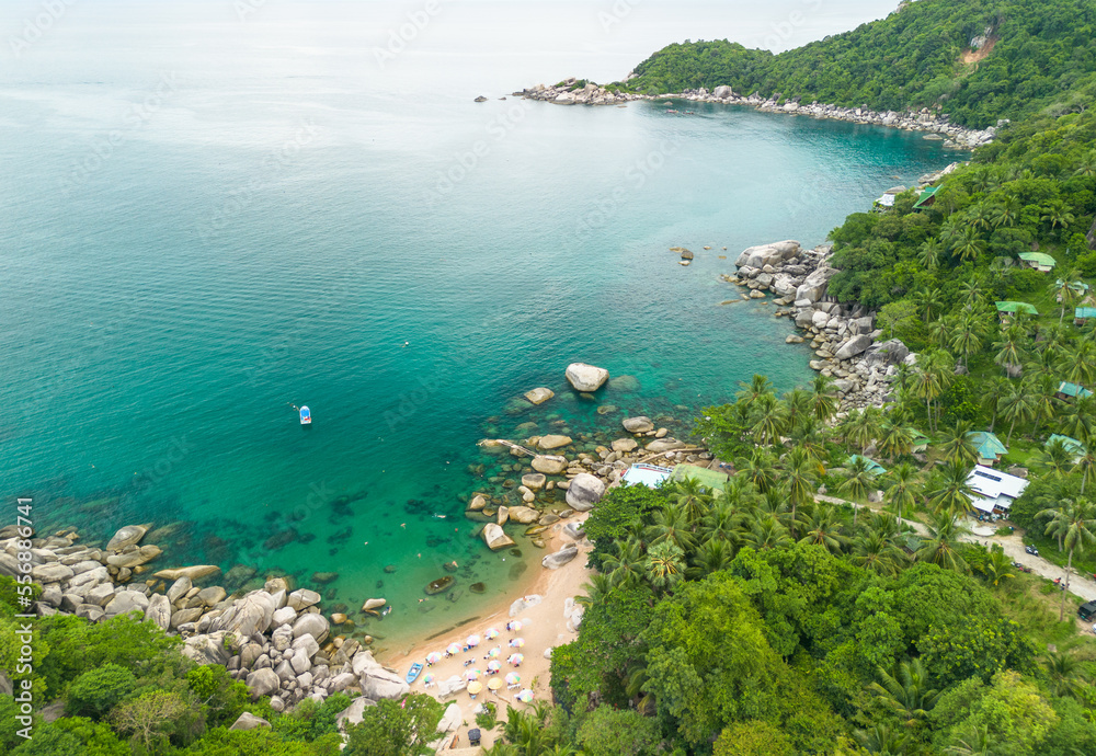 Aerial view of Tanote Bay in Ko Tao Island, Thailand