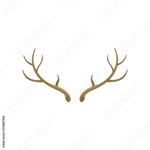 Antlers of reindeer or elk vector illustrations set. Cartoon drawing of shape of horns of wild animal isolated on white background. Wildlife, hunting, decoration concept