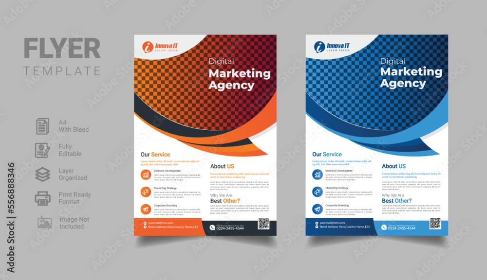 Vertical Digital Marketing Agency business flyer template