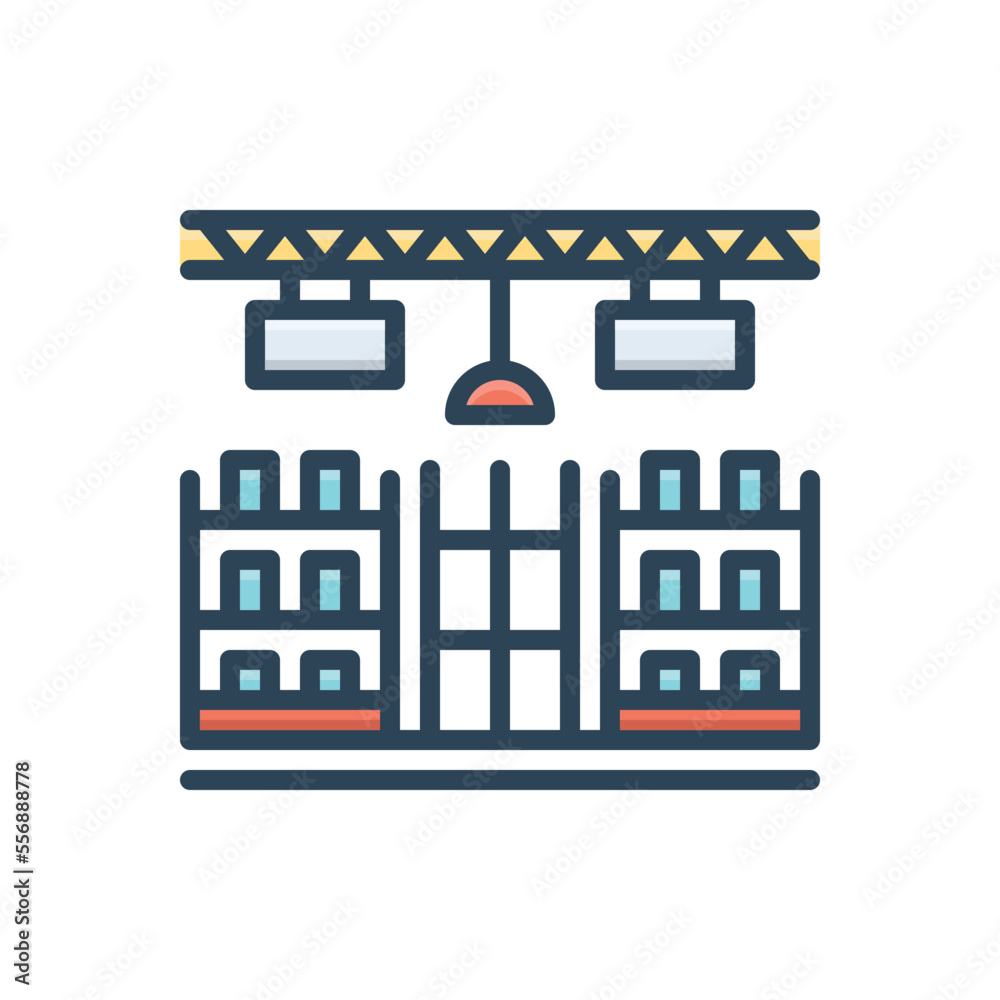 Color illustration icon for store shop