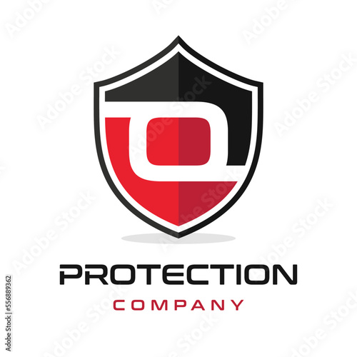 O Letter shield vector logo template. Black and red color. This alphabet or font symbol suitable for protection business. Free Download O Letter shield vector logo template. Black and red color. This alphabet or font symbol suitable for protection business. - GFXLoad