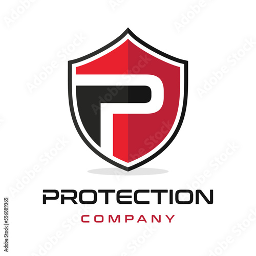 P Letter shield vector logo template. Black and red color. This alphabet or font symbol suitable for protection business. Free Download P Letter shield vector logo template. Black and red color. This alphabet or font symbol suitable for protection business. - GFXLoad