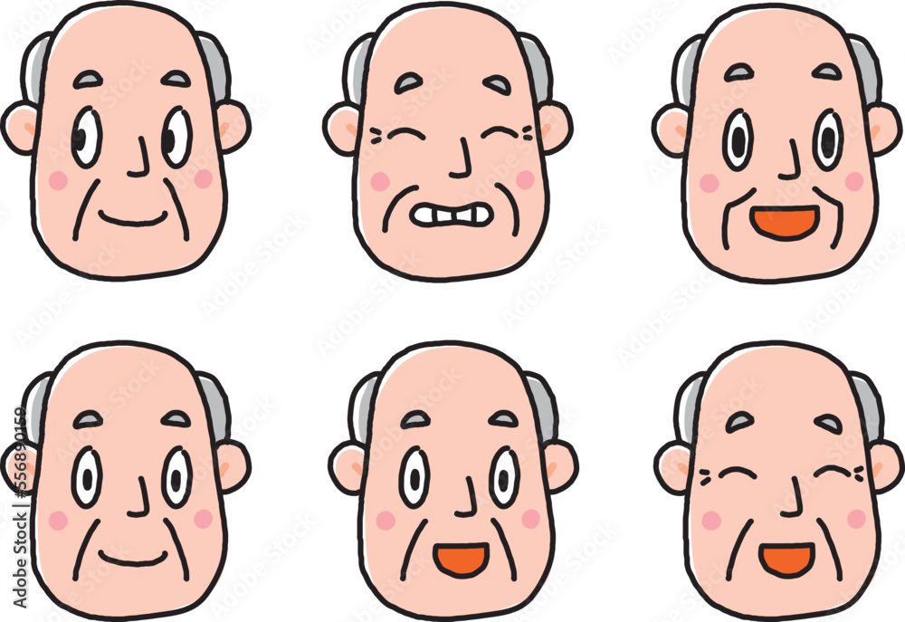 笑顔のおじいさんの顔いろいろ 笑顔のおじいさんの顔いろいろ