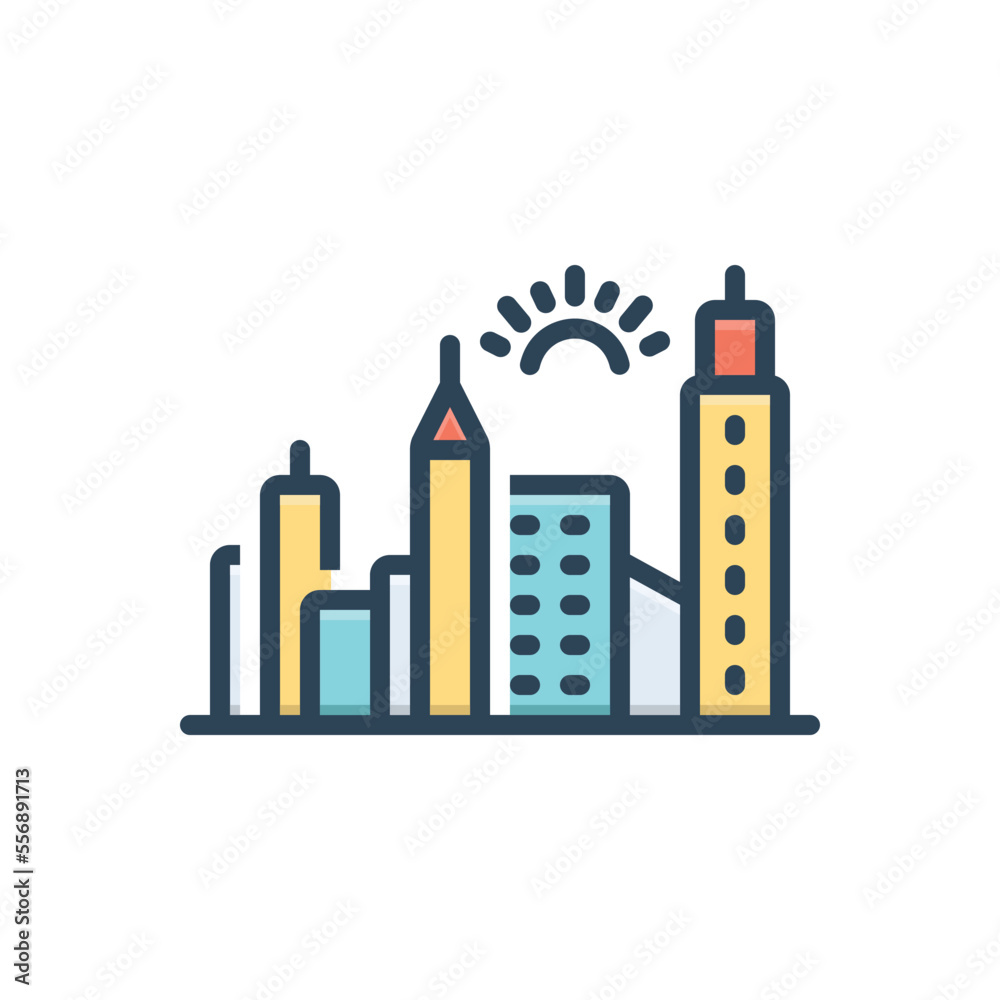 Color illustration icon for raleigh 