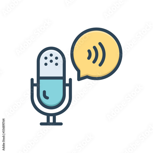 Color illustration icon for speaking