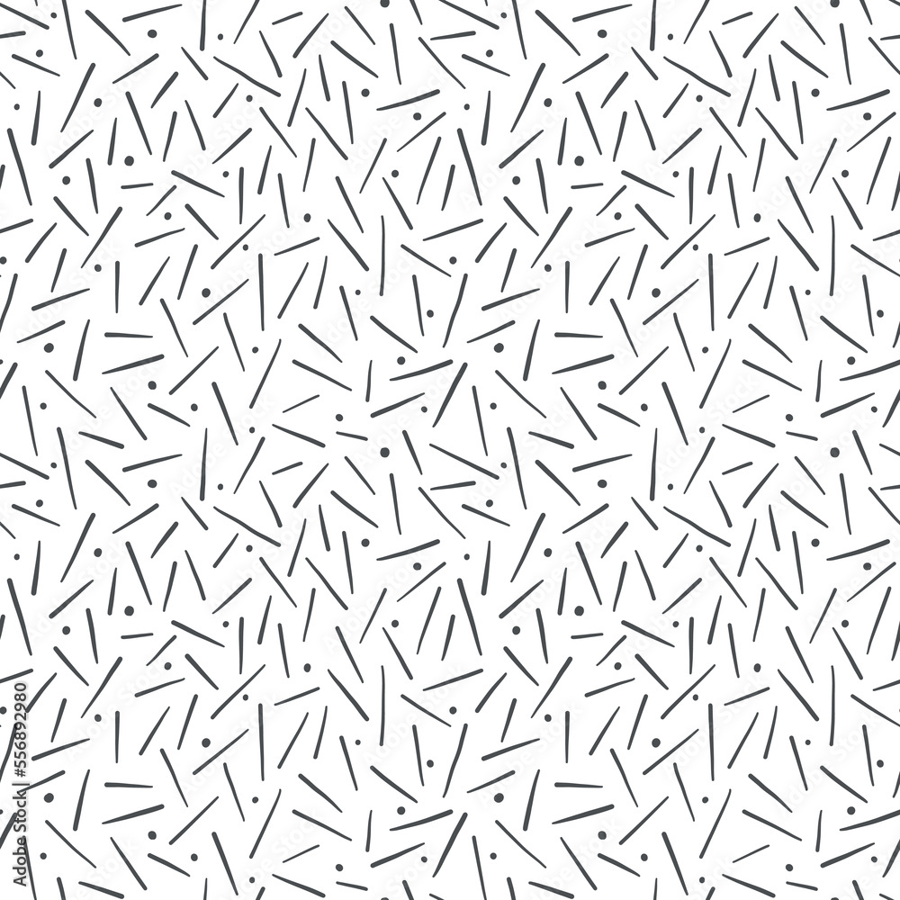 Abstract geometric vector background pattern. Seamless repeat of black and white hand drawn lines and dots. Abstract geometric vector background pattern. Seamless repeat of black and white hand drawn lines and dots.
