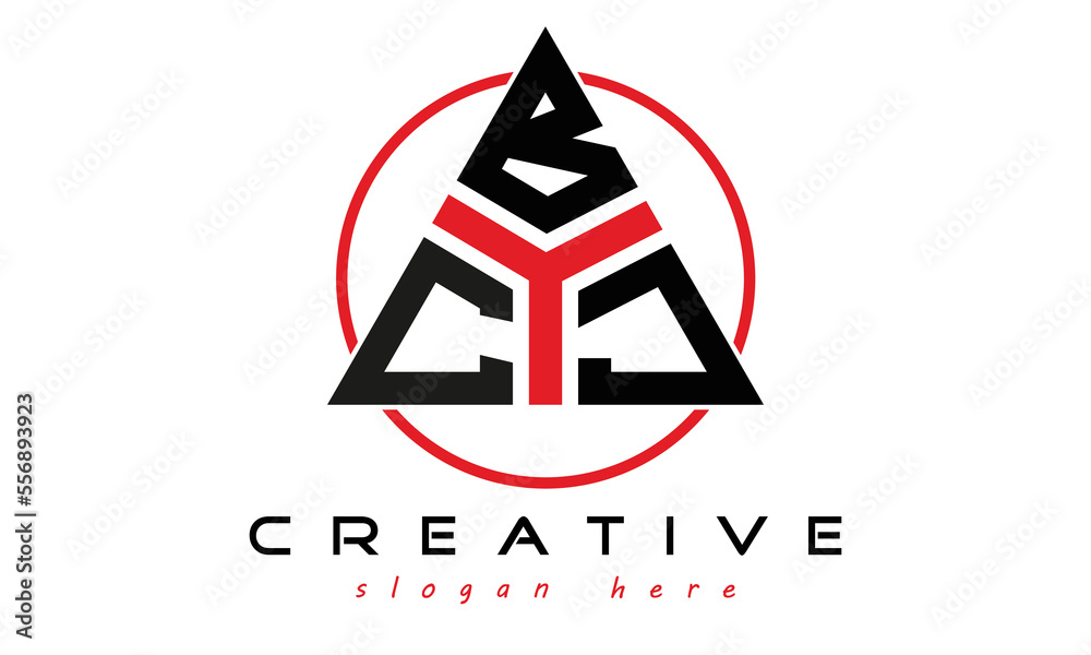 CBJ three letter creative triangle shape in circle logo design vector ...