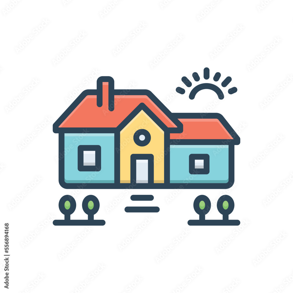 Fototapeta premium Color illustration icon for housing