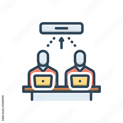 Color illustration icon for facilitate