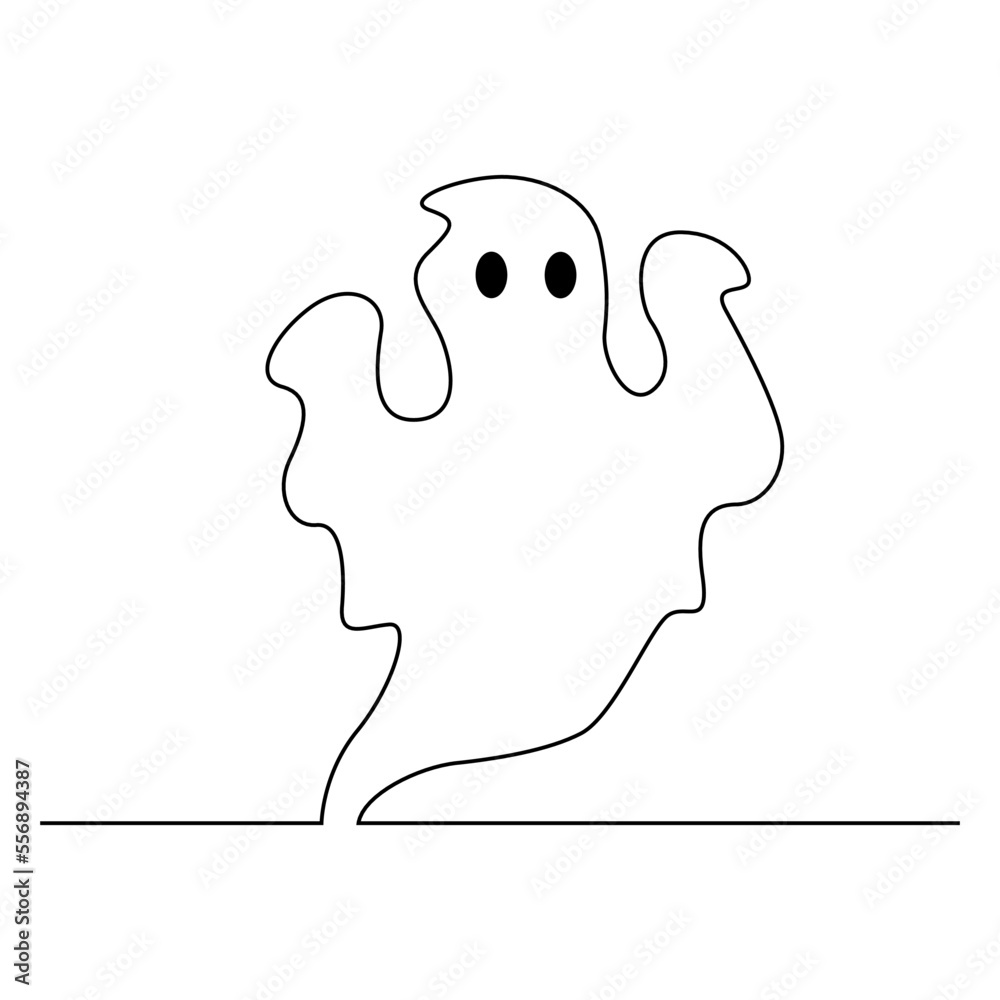 Halloween Ghost Continuous Lines Halloween Ghost Continuous Lines