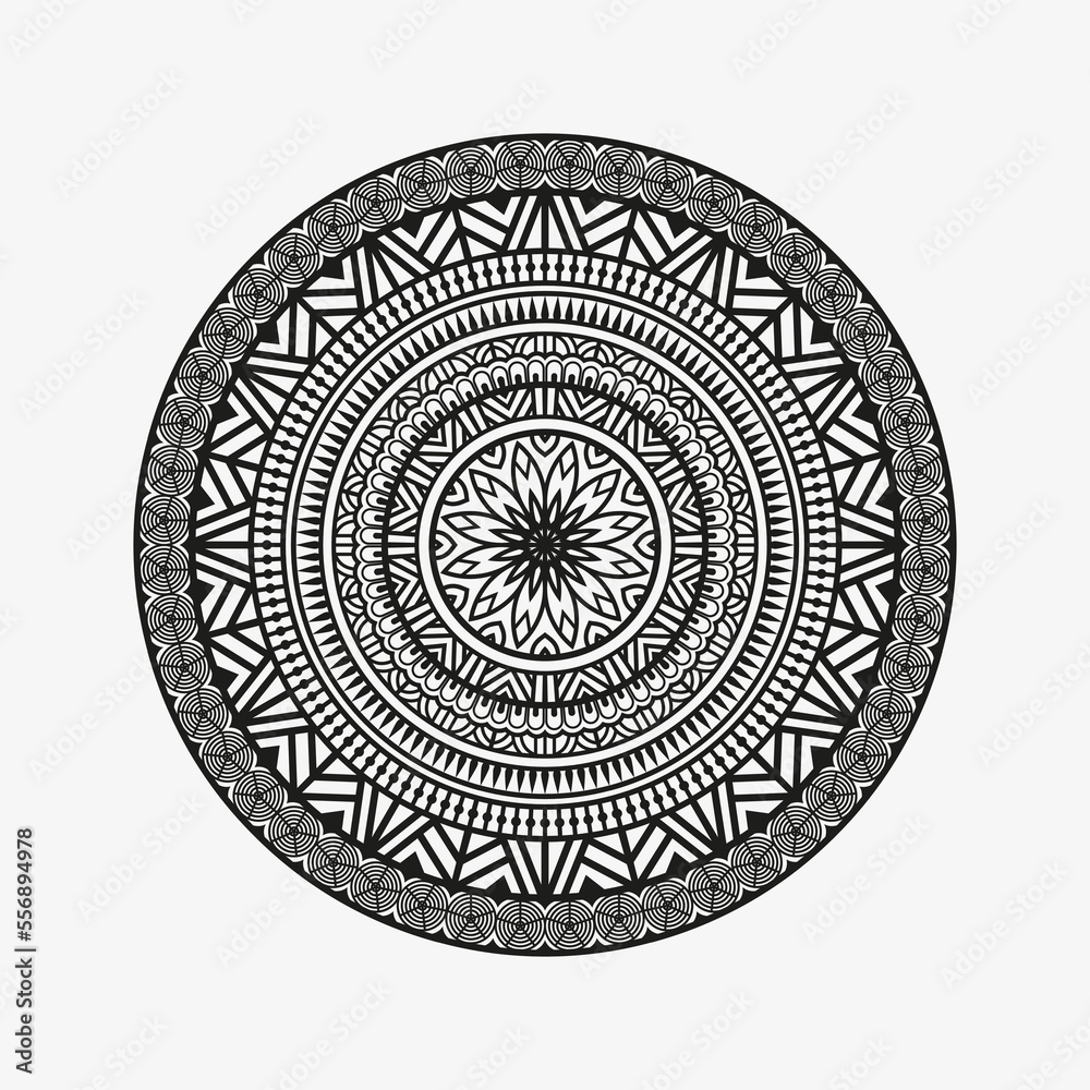 vector beautiful floral mandala design, a creative ornamental decorative element in a circle shape.