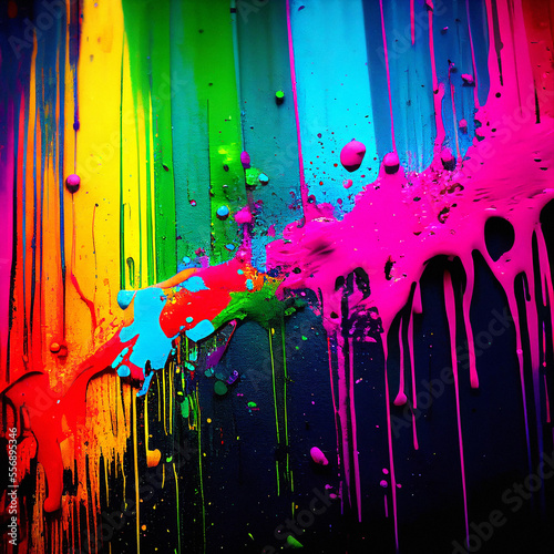 Splattered Rainbow of Paint - Generative AI
