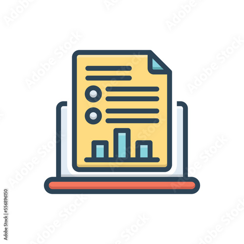 Color illustration icon for report