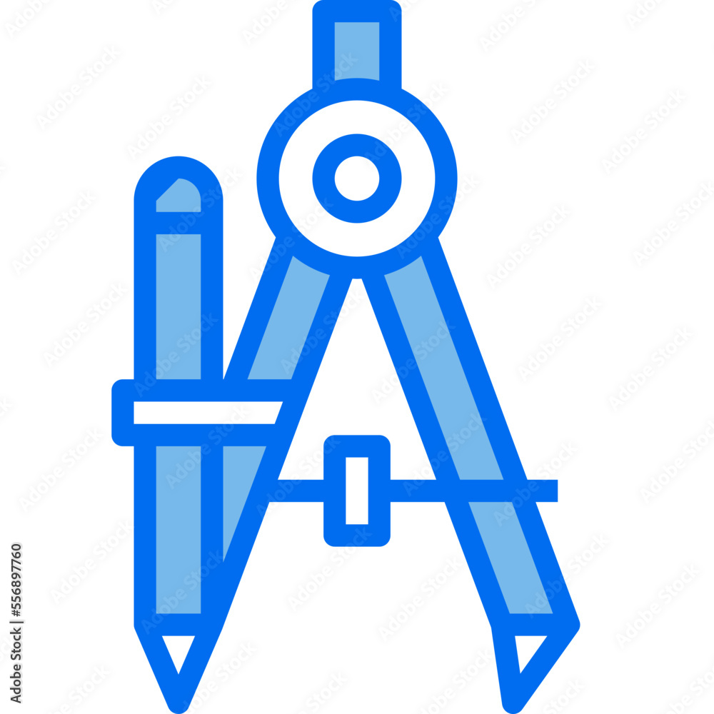 compass blue line icon