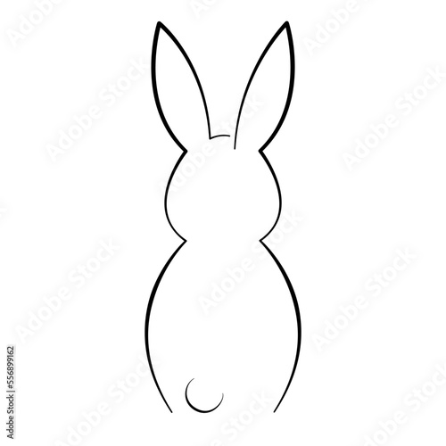 Cute and simple Bunny outline vector