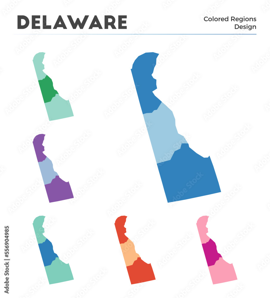 Delaware map collection. Borders of Delaware for your infographic