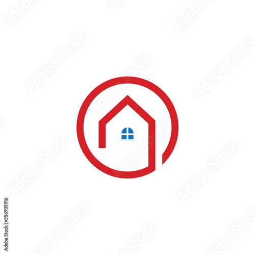 The logo design is simple house in circle