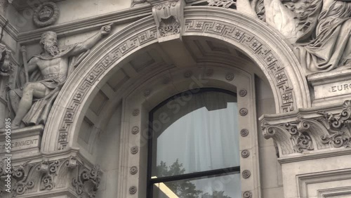 Central London facades exterior architecture, Cabinet office government building, 4k cinematic, United Kingdom