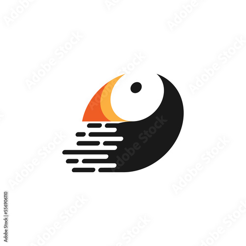 The logo design is puffin bird