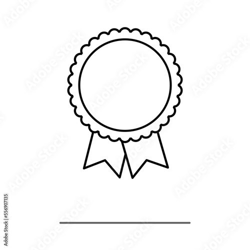 blank award ribbon rosette isolated icon