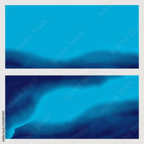 wedding invitation with watercolor morning landscape view